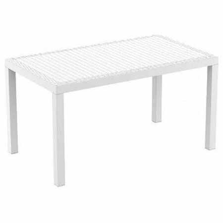 SIESTA 55 in. Orlando Wickerlook Rectangle Dining Table White ISP878-WH